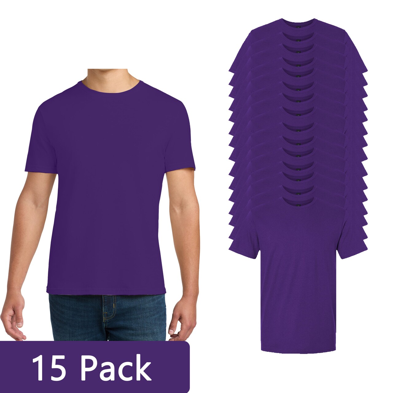 Gildan Softstyle Short Sleeve T-Shirt, Men's Lightweight Cotton for DIY & Cricut Projects, Purple